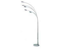 Reality, Lampadaire, Wega incl. 5 x LED,SMD,4,5 Watt,3000K,400 Lm. Plastique, Noir, Corps: metal, Chrome L:30,0cm, H:190,0cm, P:93,0cm IP20,OSRAM Inside,Variateur intÃ©grÃ©