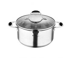 MasterPro Foodies Casserole 24 x 12 cm 5,2 l Acier inoxydable Compatible induction avec couvercle 5,2 l