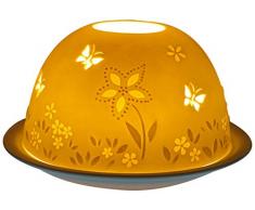 Him DL0021 Printemps (Spring) -photophore en Porcelaine, Blanc Cassé, 12x12x8 cm