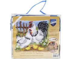 Kit coussin au point nouÃ© Famille de poules