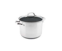 GreenPan Venice Bi-Ply 24 cm/7.7L Marmite avec Couvercle en Verre, 100% Sans PFOA/PFA, Revêtement Antiadhésif Sain en Céramique, Pour Induction/Four/Lave-Vaiselle, Acier Inoxydable