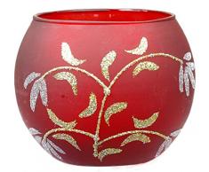 Him CC223 photophore Verre Fleur dargent (Silver Flower), Multicolore, 11x11x9 cm