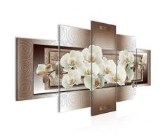 Tableau decoration murale Fleurs dorchidÃ©e - XXL Impression sur Toile Salon Appartment 5 Parties - prÃªt Ã accrocher - 205453c