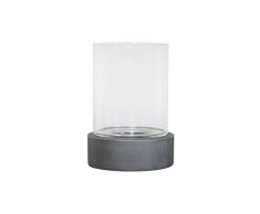 HOMEA 5BGD083GR Photophore Rond Base Ficonstone Fibre, Multicolore, 17 x 17 x 24 cm