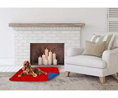 Double-face coussin pour chien 60x100cm Rouge/Bleu royal