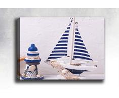 Bonamaison Peinture sur toile, multicolore, 70 x 100 cm - Conçu et fabriqué en Turquie