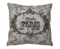Soleil docre Coussin en Coton imprimÃ© 40x40 cm Paris Gris, 40x40x10 cm