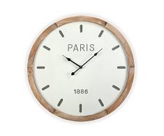 Versa Horloge Murale en Bois 60 cm, Multicolore, ne sapplique Pas