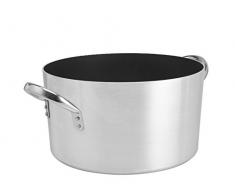 Casseroles Agnelli Platinum Faitout Haut en Aluminium, 2 Poignées en Acier INOX, Argent, 32 litres