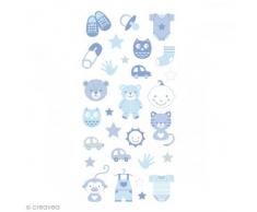 Artemio 11004419 Set de 30 Autocollant, Papier, Bleu, 7,5 x 0,3 x 18 cm