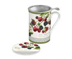 EASY LIFE 280JBOB Coffret TisaniÃ¨re avec Filtre INOX, Porcelaine, Multicolore, 30 cm