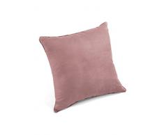 HomeMaison Coussin Uni en Suédine 45x45 cm, Polyester, Parme, 250x140 cm