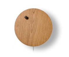 FLYTE Story Horloge Murale avec minuterie et Aiguilles flottantes et rétro-éclairage LED Chêne