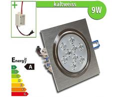 1x LEDVero LED Spot encastrable 9W forme carrée blanc froid