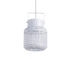 Luminaire Ares, suspension mÃ©tal ajourÃ©e, 40 W, Blanc, Ã¸15 x H25 cm