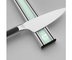 Bisbell BMKR3230FG 30 cm Petit magnétique en Verre dépoli pour Rangement de Couteaux Vert