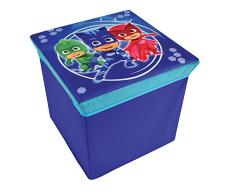 FUN HOUSE 712873 PYJAMASQUES Tabouret de Rangement pour Enfant, PP/Carton, Bleu, 30 x 30 x 30 cm