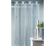 HomeMaison Voilage Etamine Brodee-140 x 260 cm-Blanc, Polyester, 140 x 260