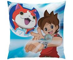 CTI Coussin Yo-Kai Watch Gang, Polyester, Bleu, 40x40 cm