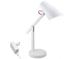 FeinTech LTL004SET LED lampe de table avec chargeur USB, 5 W, Blanc