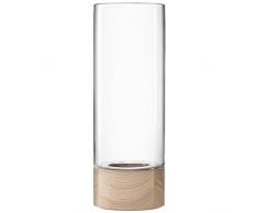 LSA LS 509872Â Lotta Vase avec Plateau, diamÃ¨tre 22Â x 62Â cm, Bois/Verre, Transparent, 22Â x 22Â x 62Â cm