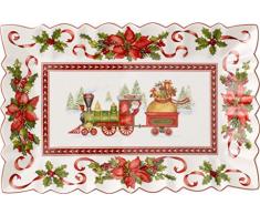 Villeroy & Boch 1483322216 Toys Plat Ã GÃ¢teaux CarrÃ© Toyâs Fantasy Motif Train/Arts de la Table de NoÃ«l Porcelaine Multicolore 36 x 25,1 x 3,9 cm