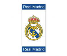 Real Madrid C.F. Serviette de Plage Jacquard et Bordure 75 X 150 Blanc