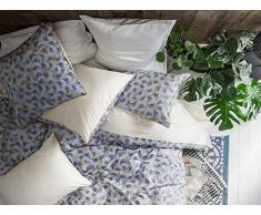 Essix Tama Song Housse de Couette, Satin de coton, Indigo/Ocre, 240x220 cm