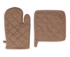 Soleil dOcre 731548 Panama Gant et Manique Coton Ecru/Taupe 15 x 21 cm