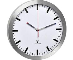 TFA-Dostmann Radio Horloge Murale, MÃ©tal, weiÃ, 30 x 30 x 4.5 cm