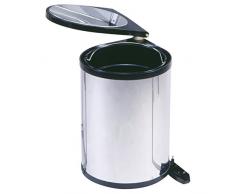 MSV 100351 Poubelle encastrable 5 litres, Plastique, Argent, 24x22x24,5 cm