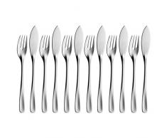 WMF 1228356346 Lot de 12 Couverts Ã Poisson, Acier Inoxydable, Argent, 43,5 x 27 x 5 cm