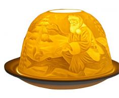 Him DL0020 Faon (Fawn) -photophore en Porcelaine, Blanc CassÃ©, 12x12x8 cm