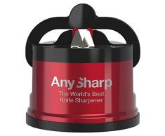 ANYSHARP Pro Aiguiseur de Couteaux (MÃ©tal) avec Ventouse (Rouge)