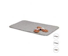 Relaxdays Badteppich, 50x80 cm, flauschiger Badvorleger, rutschfest & waschbar, weicher Duschvorleger, Badematte, Grau Tapis de Bain Moelleux, Gris, 50 x 80 cm