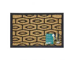 JVL en Caoutchouc très résistant en Fibre de Coco Tuffscrape Paillasson de Plein air â Les Yeux, 40 x 60 cm, Naturel