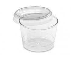 GUILLIN - MOULIPACK BODEGACV250C CARTON DE 300 Verrine Ronde Type Bodega 25Cl et Couvercle, Plastique, Transparent, 8,3 x 8,3 x 6 cm