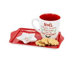 THE HOME DECO FACTORY KA2828 Coffret Mug et Coupelle, Rouge