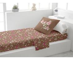 Soleil docre 231036 Parure de Lit 1 Place Lea Coton Taupe 180 x 290 cm