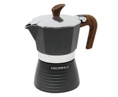 PEDRINI Celebration Cafetière, Aluminium, Noir 3 Tasses Noir