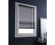 MADECOSTORE Store Vénitien Aluminium Easy Gris anthracite - L32 x H150cm - Mécanisme autobloquant - Lamelles 25mm - Sans perçage