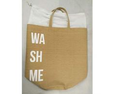 Opportunity 65QC180100180 Panier à Linge Wash me Naturel, Diam. 35 x (h) 50 cm