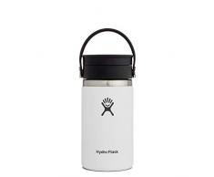 Hydro Flask Mug de voyage isotherme 354 ml (12 oz) en acier inoxydable avec isolation sous vide et bouchon Flex Sip étanche, goulot large, White