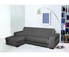 Trendy canapé avec la péninsule 240 cm gris foncé