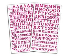 Toga Stickers Alphabet, Autre, Rose Fuchsia, 15 x 29.5 x 0.2 cm
