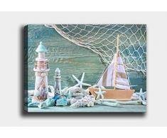 Bonamaison Peinture sur toile, multicolore, 70 x 100 cm - ConÃ§u et fabriquÃ© en Turquie