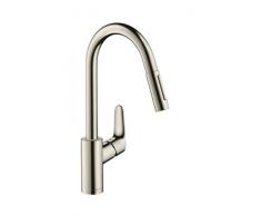 Hansgrohe 31815800 7853574 Focus Mitigeur dévier à levier simple Acier Inoxydable