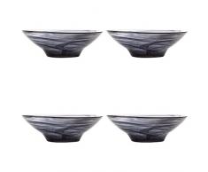 Maxwell Williams GG0078 Saladier marbrÃ© effet albÃ¢tre, Verre fait main, Noir, 19 cm, Set of 4