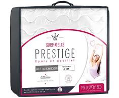 My Lovely Bed - SurMatelas Prestige 160x200 cm - Epais et Douillet - Enveloppe 100% Coton - Lavable