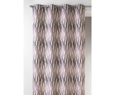 Home Maison 09342-8-AL Rideaux Jacquard avec Oeillets Ronds Figue/Canon de Fusil 140 x 260 cm